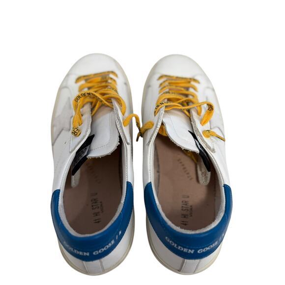 Golden Goose Hi Star Sneakers Womens Size 41 White Blue with Yellow Laces - Picture 11 of 13